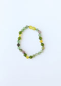 Raw Baltic Sea Amber + Fluorite + Peridot || Gemstone Necklace