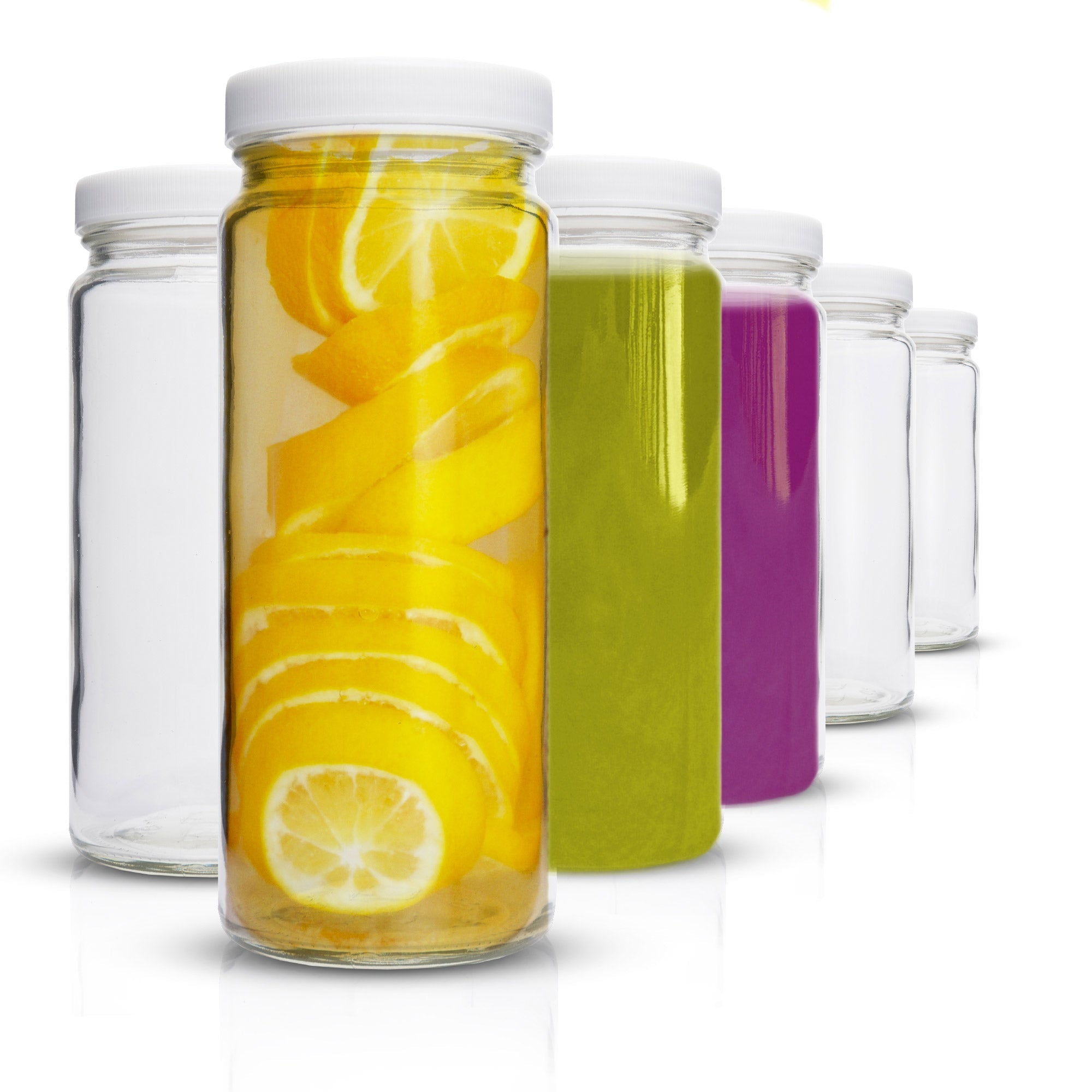 Original Series Wide Mouth Glass Bottles w/ Lids & Silicone Liner, 16 oz