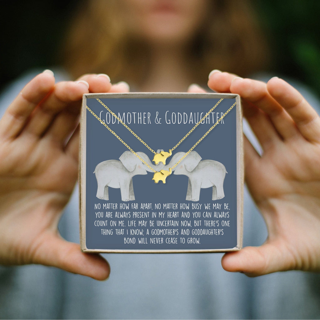 Godmother-Goddaughter Elephant Necklace Set