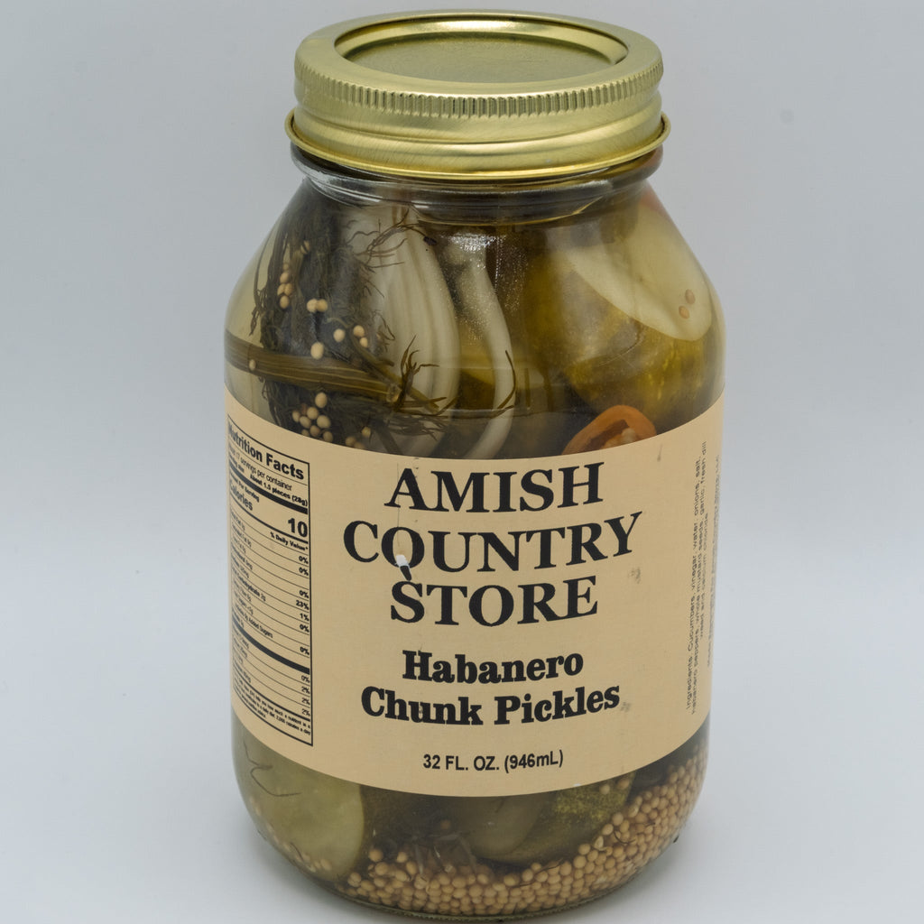 Old-Fashioned Habanero Pickle Chunks | Hot Pickles | Amish Country Store | 32 oz