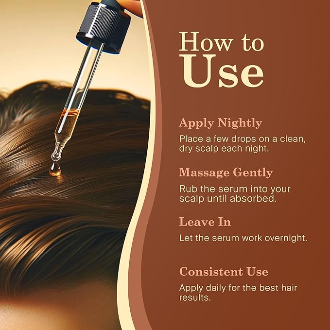 Hair Regrowth Serum-with Peppermint Oil, Tea Tree Oil, Argan oil, Jojoba seed, Avocado oil, Castor oil, Sweet Almond, Vitamin E Oil for Scalp and Hair