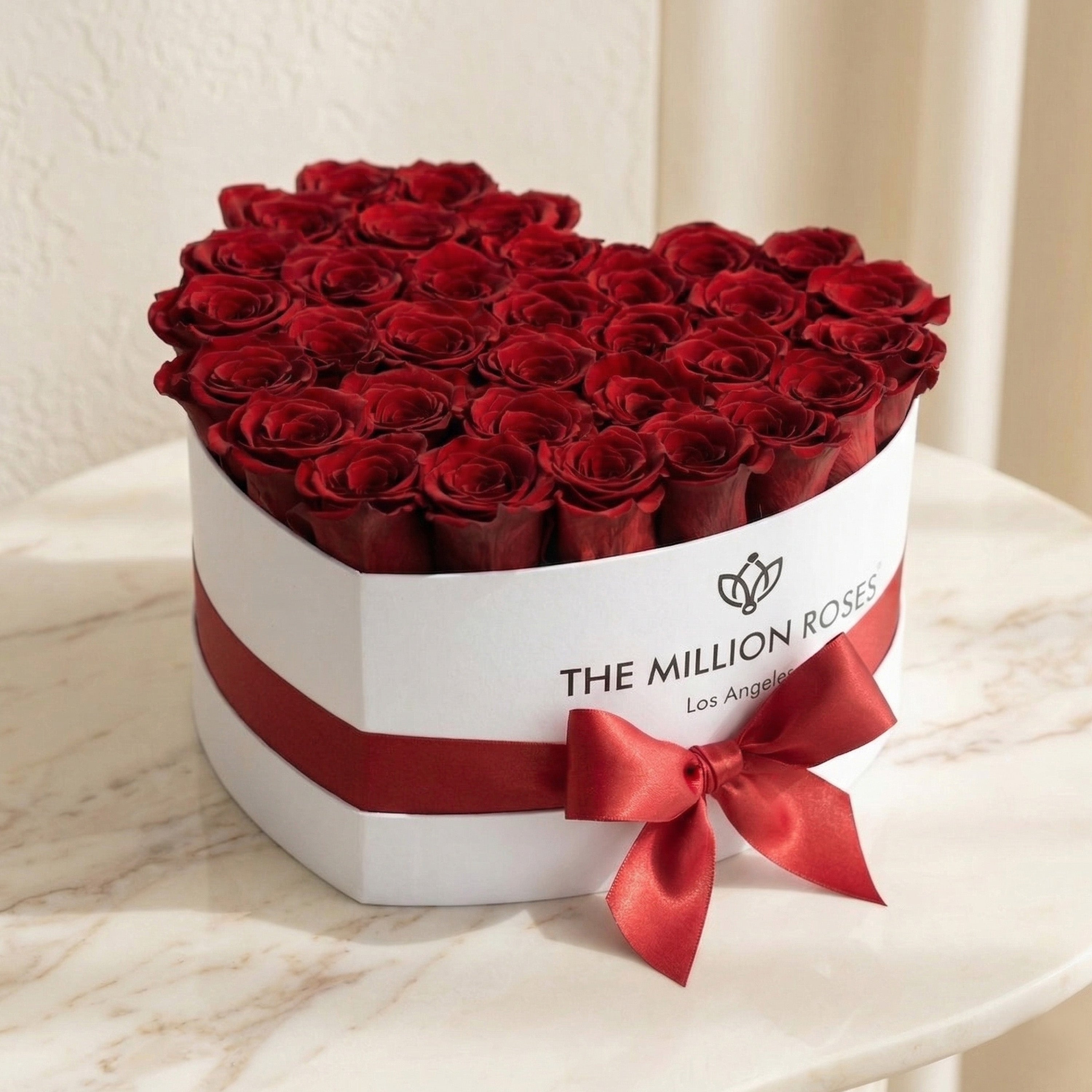 Heart White Box | Red Roses