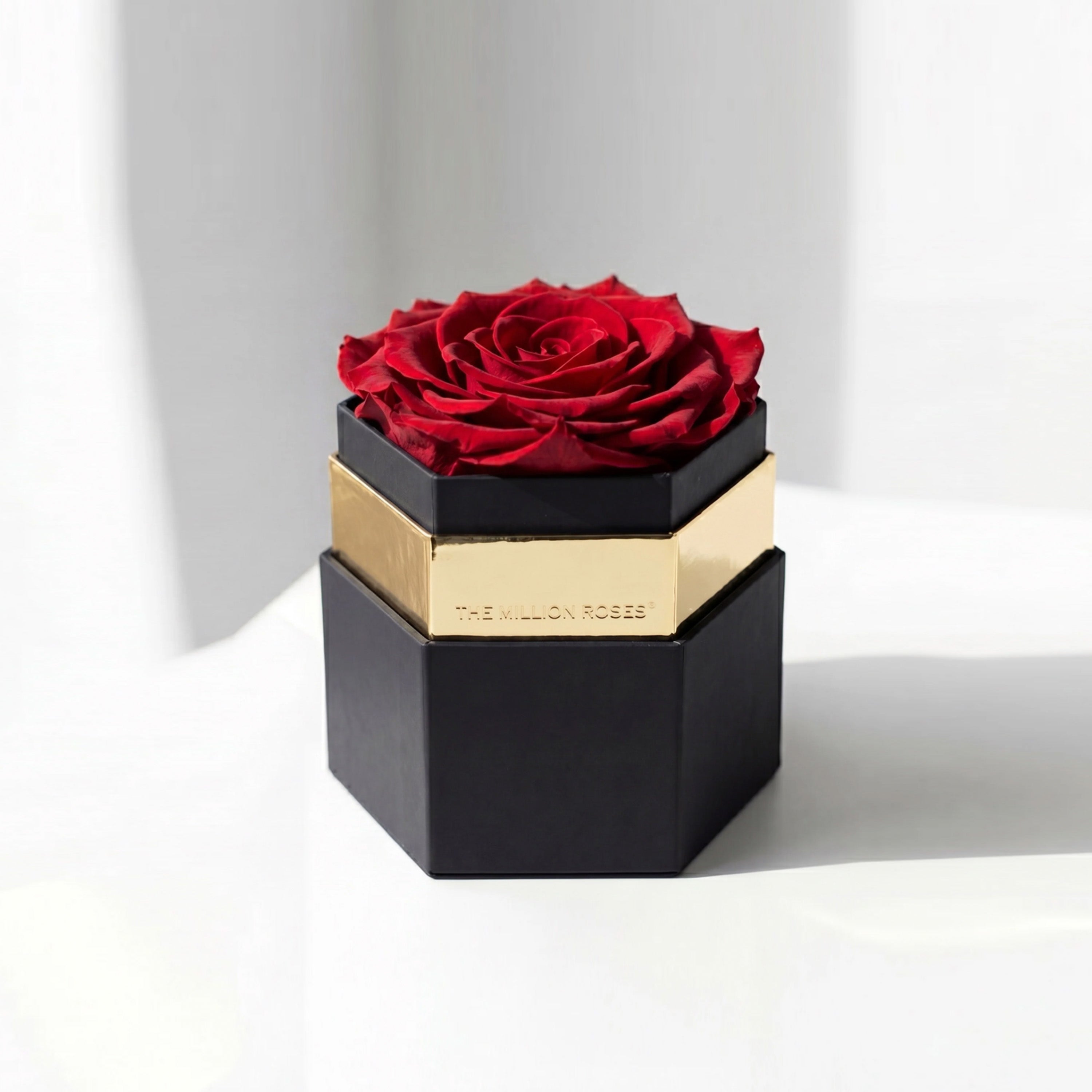 One in a Million™ Black Hexagon Box | Red Rose