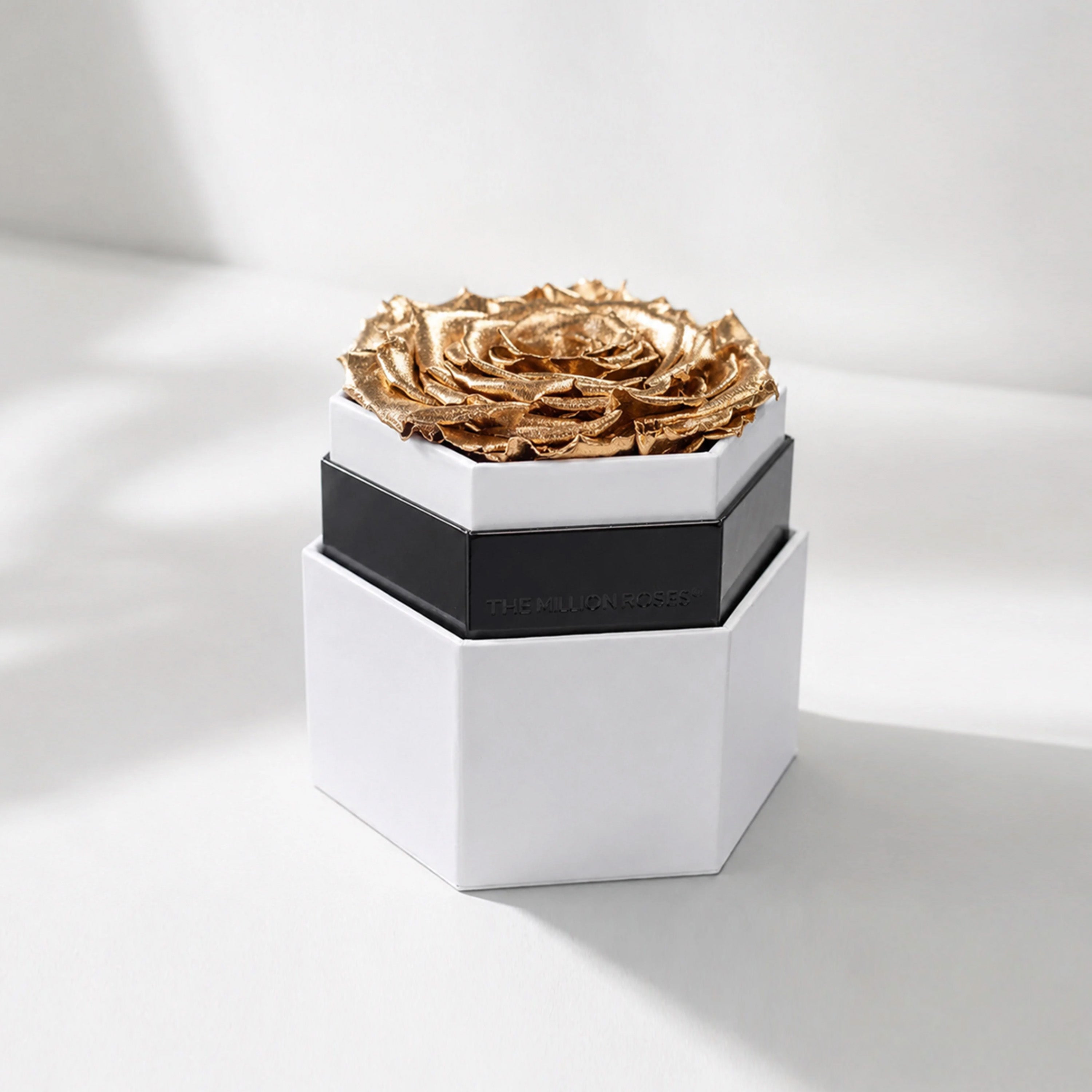 One in a Million™ White Hexagon Box | Gold Rose