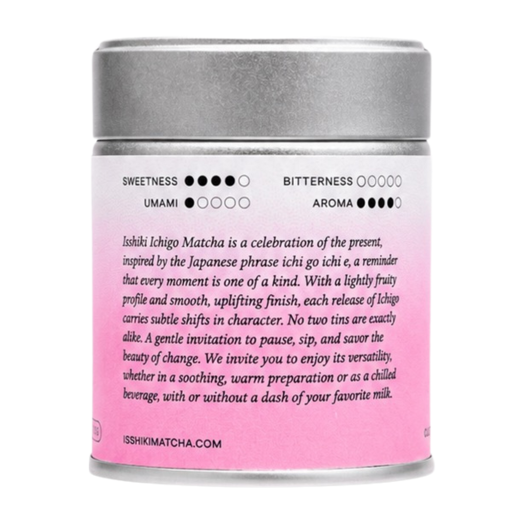 Silver and pink canister with text on a white background