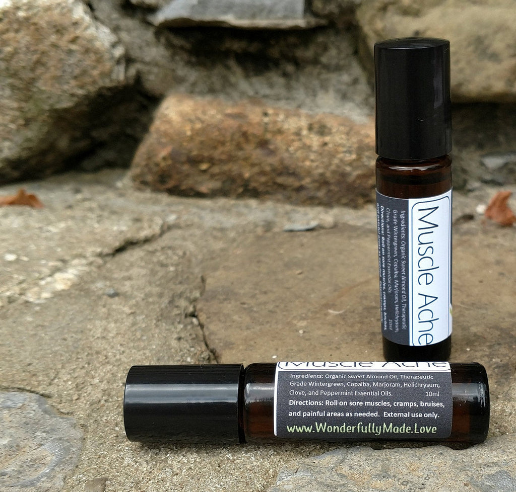 Muscle Ache Roll On | Natural Pain Relief | Essential Oil Muscle Massage | Sore Muscle Roller | After Workout Recovery | Muscle Pain Relief