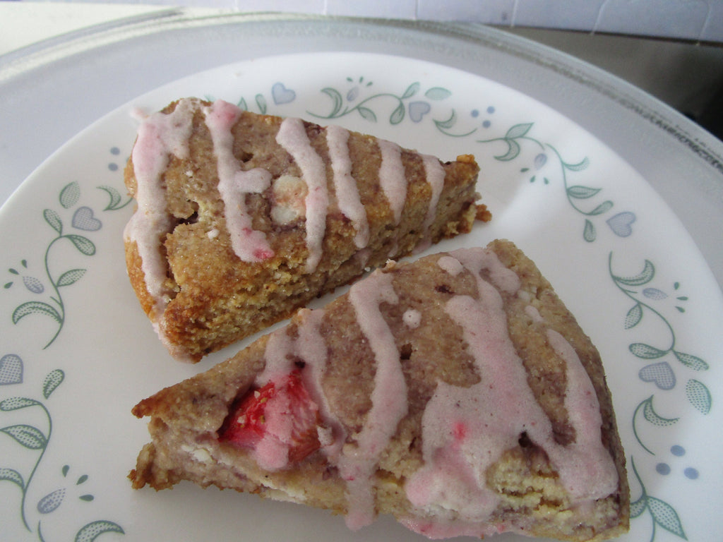 Gluten Free KETO Scones, Strawberry, Sugar Free, Dairy Free, Grain Free, Vegan, Egg Free, Low Net Carb Pastry, Summer Dessert, Fitness Gift