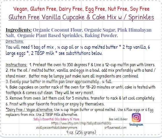 Gluten Free Cupcake Mix, Dairy Free, Nut Free, Grain Free, Paleo, High Protein, KETO, Sugar Free, Kids Baking Gifts, Birthday Party Dessert