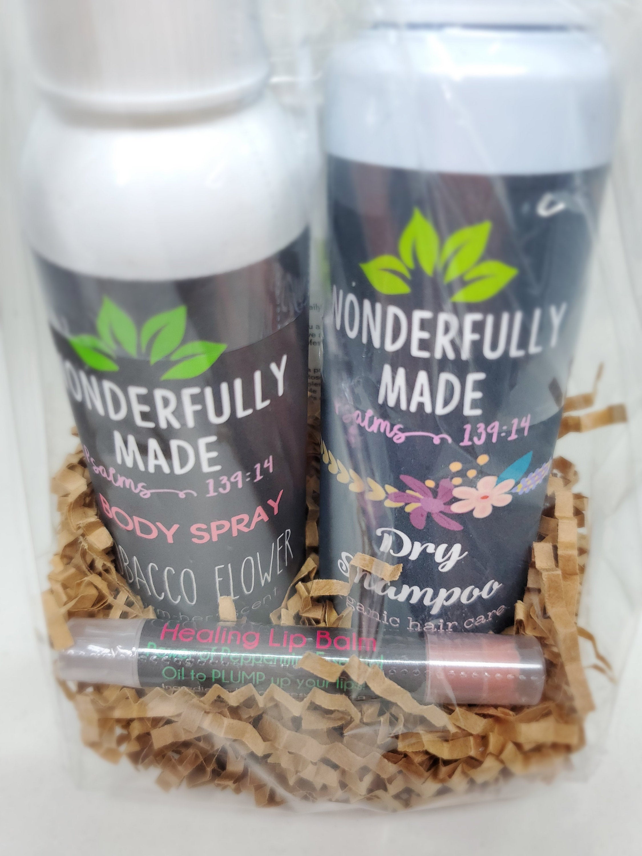 Spa Gift Basket | Ladies Essential Care Package | Organic All-Natural | Dry Shampoo | Lip Balm | Body Spray | Thinking of you | Take Care