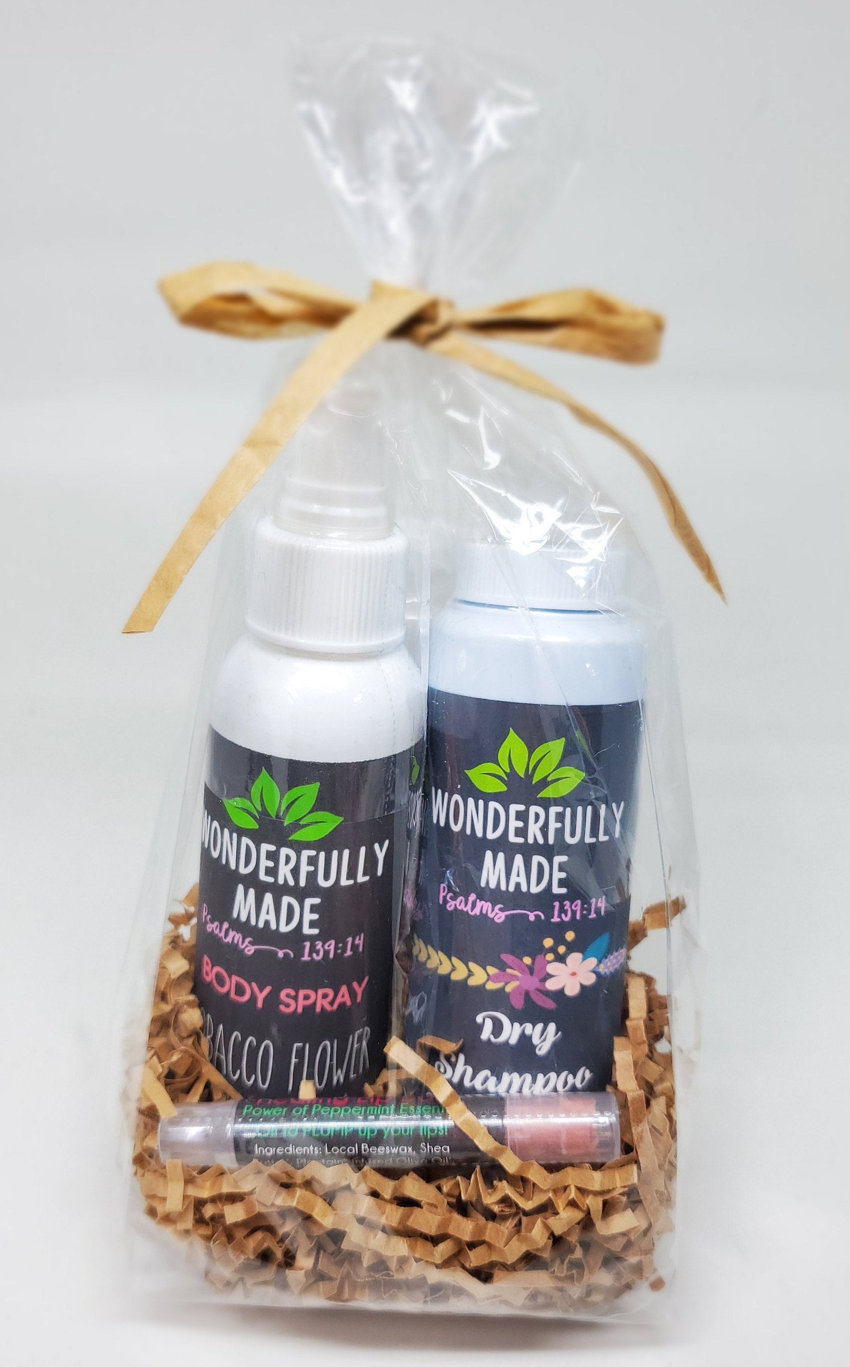 Spa Gift Basket | Ladies Essential Care Package | Organic All-Natural | Dry Shampoo | Lip Balm | Body Spray | Thinking of you | Take Care