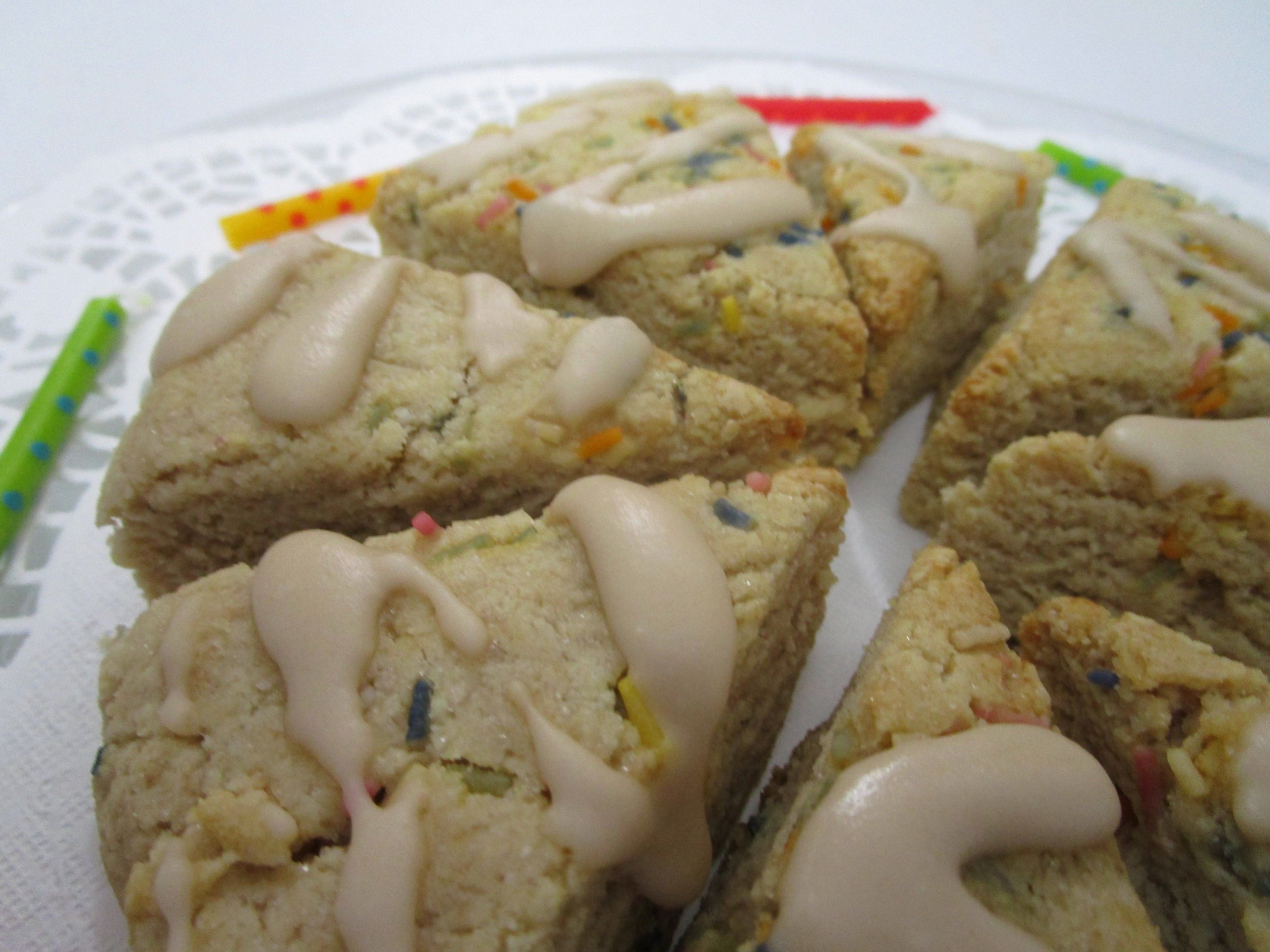 Grain Free Scones, KETO, Vanilla Birthday Cake, Gluten Free, Dairy Free, Sugar Free, Vegan Dessert, Egg Free, Low Carb Snack, Fitness Pastry