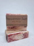 Peppermint Swirl Handmade Bar Soap | Candy Cane | Red and White Soap
