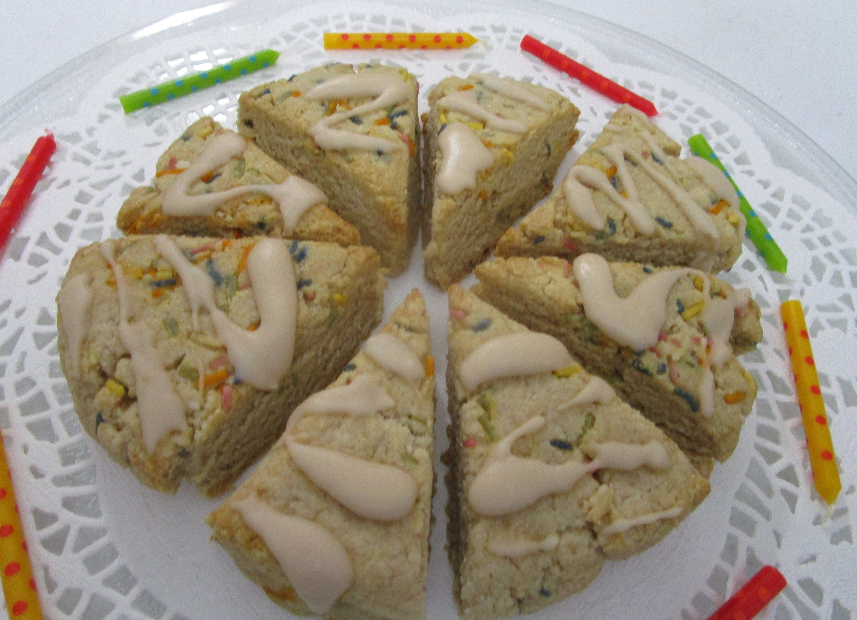 Grain Free Scones, KETO, Vanilla Birthday Cake, Gluten Free, Dairy Free, Sugar Free, Vegan Dessert, Egg Free, Low Carb Snack, Fitness Pastry