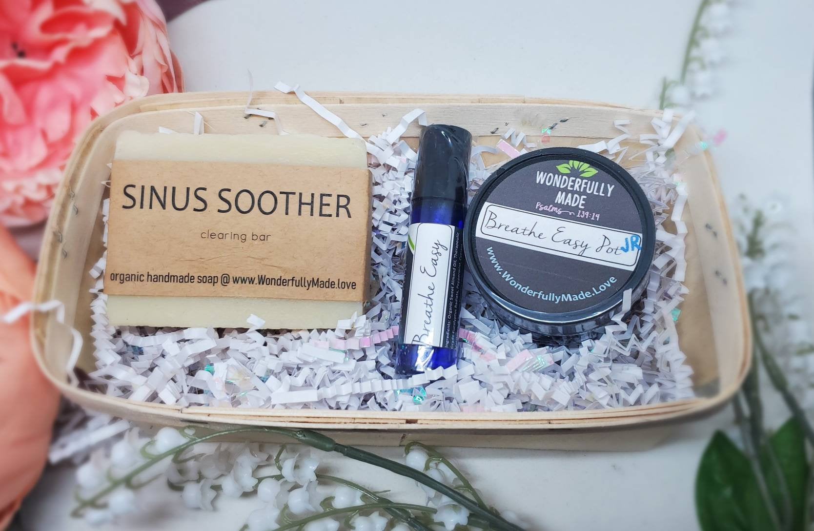 Sinus Help Care Package | Gift Bundle | Vapor Rub | Breathe Easy Natural Sinus Relief | Sinus Soother Handmade Soap | Organic Man woman Gift