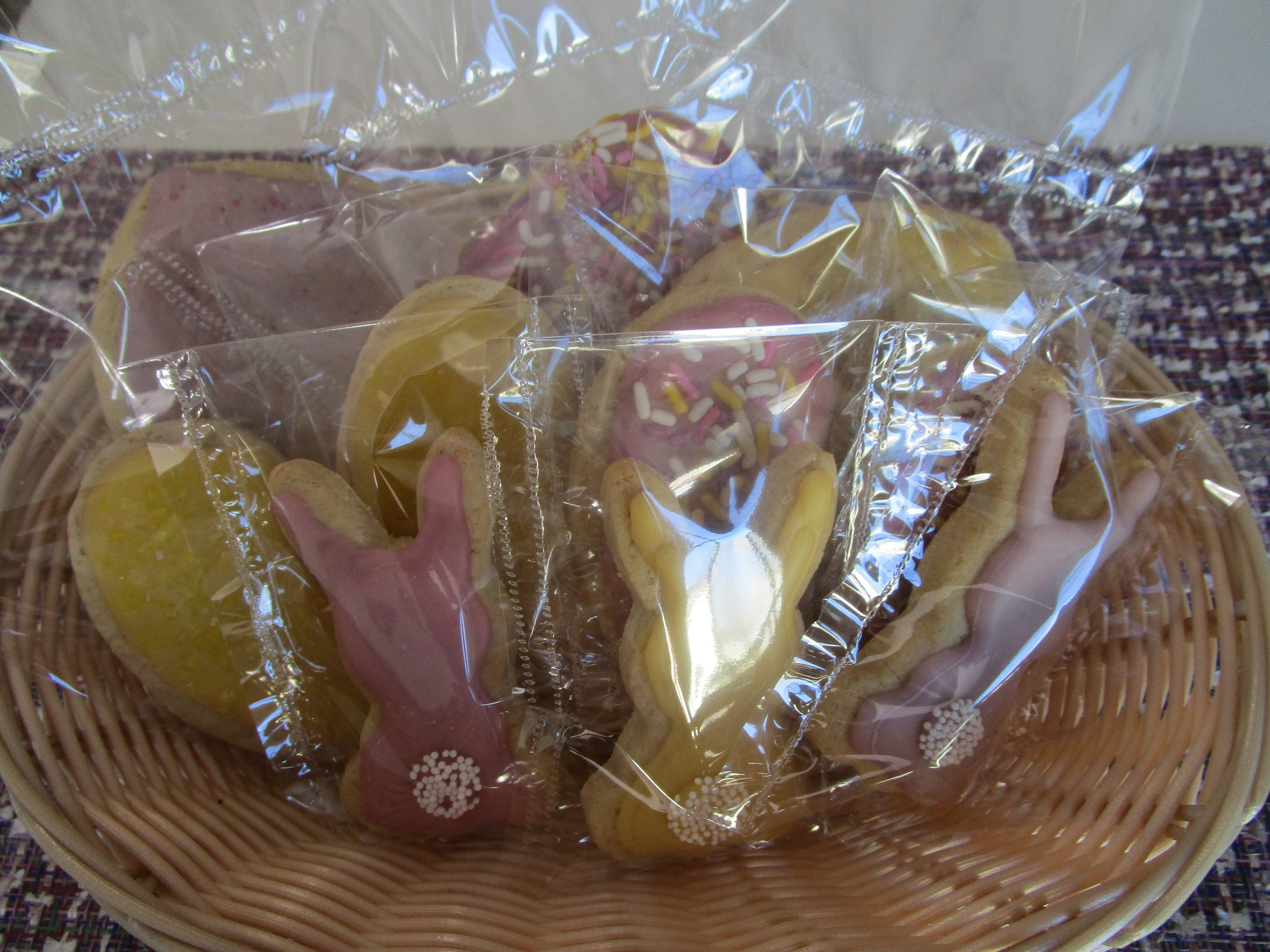 Gift Basket, Easter, Gluten Free Sugar Cookies, Egg Free, Dairy Free, Nut Free, Bunnies, Eggs, Jellybeans, Carrots, Dessert, Brunch, Vegan