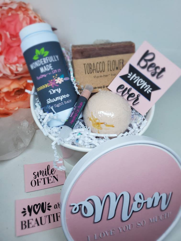 Personalized Gift Bundle | Spa Gift Basket | Organic All Natural Self Care Package | Custom Name | Mothers gift for her bucket | Bath