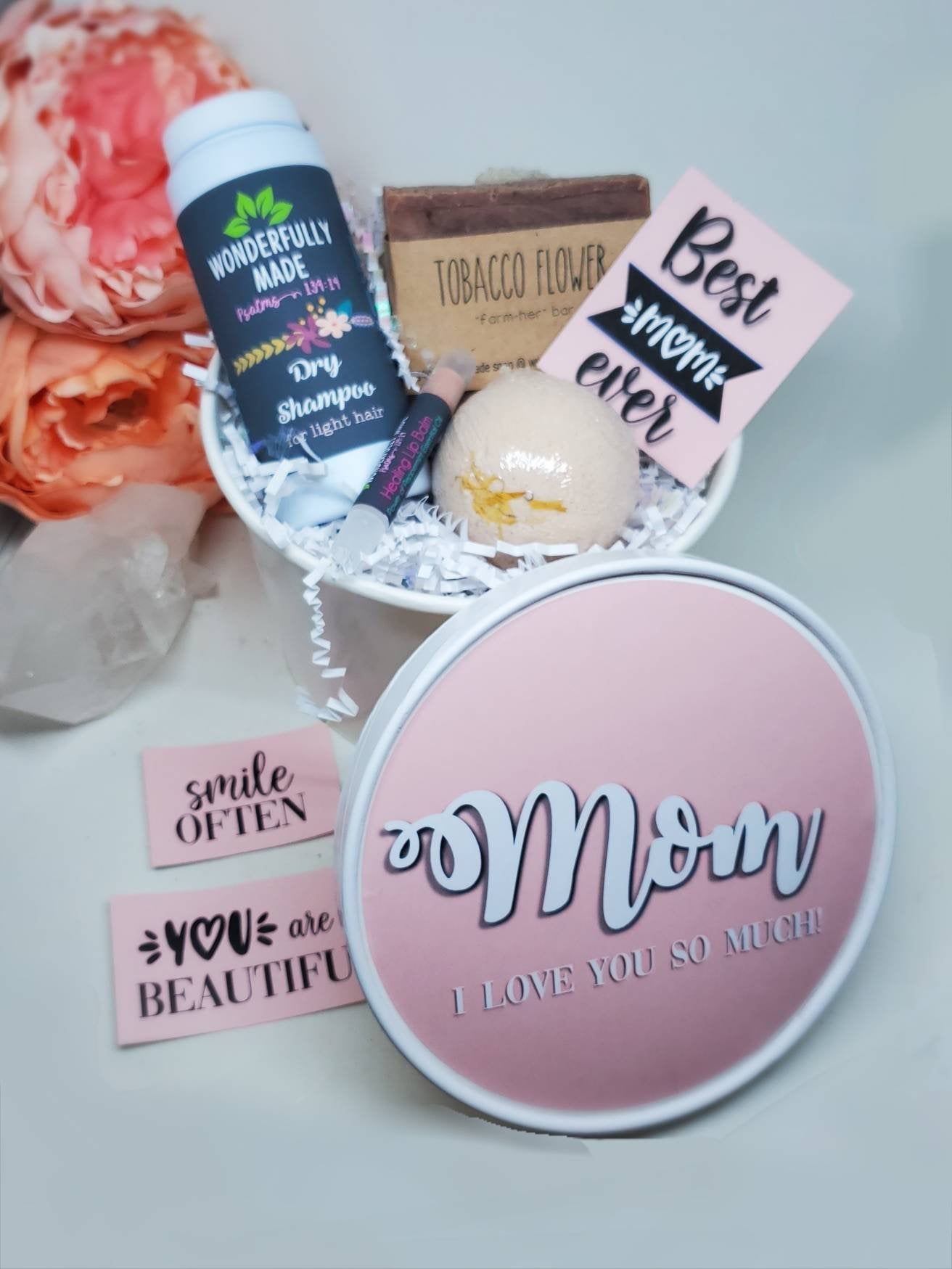 Personalized Gift Bundle | Spa Gift Basket | Organic All Natural Self Care Package | Custom Name | Mothers gift for her bucket | Bath
