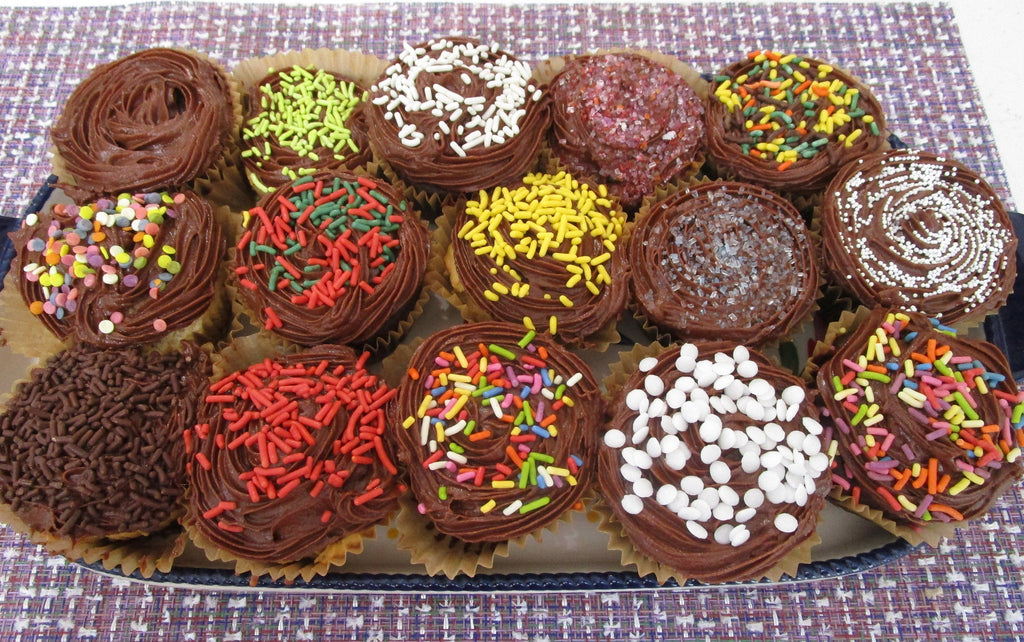 Gluten Free Cupcakes, Dairy Free, Vegan, Peanut Free, School Safe Birthday Party snacks, Coconut Sugar Dessert, Natural Sprinkles, kids Gift