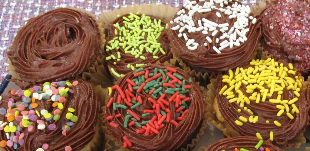Gluten Free Cupcakes, Dairy Free, Vegan, Peanut Free, School Safe Birthday Party snacks, Coconut Sugar Dessert, Natural Sprinkles, kids Gift