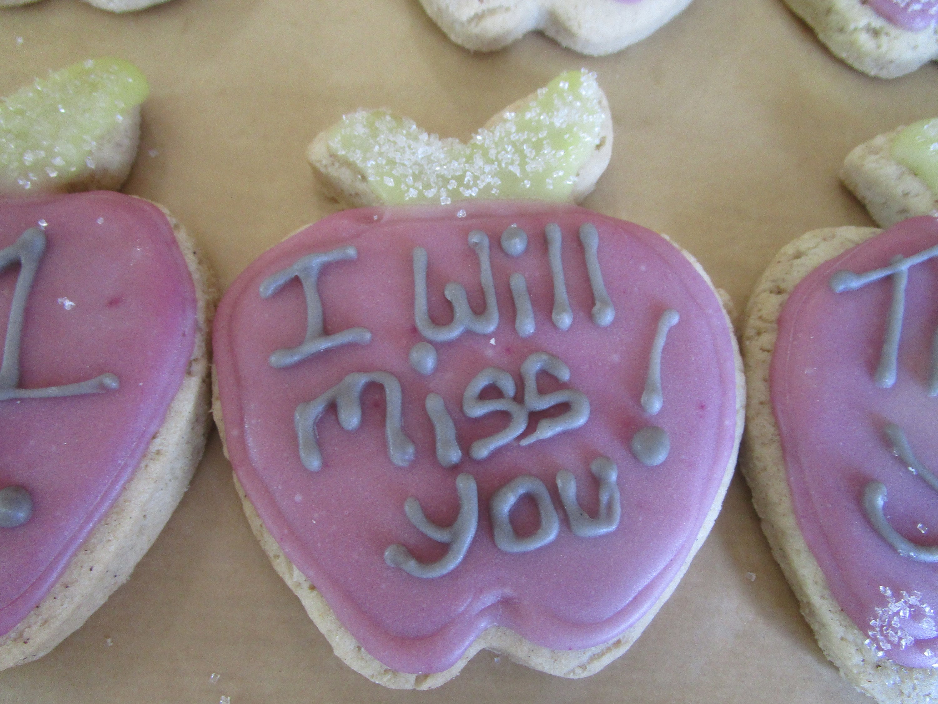 Teacher Gift, Sugar Cookies, Gluten Free, Dairy Free, Egg Free, thank you, Special Ed, Aide, End of Year, #1 Bus Driver, Apple, Nut Free,