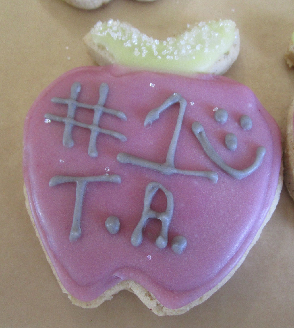 Teacher Gift, Sugar Cookies, Gluten Free, Dairy Free, Egg Free, thank you, Special Ed, Aide, End of Year, #1 Bus Driver, Apple, Nut Free,