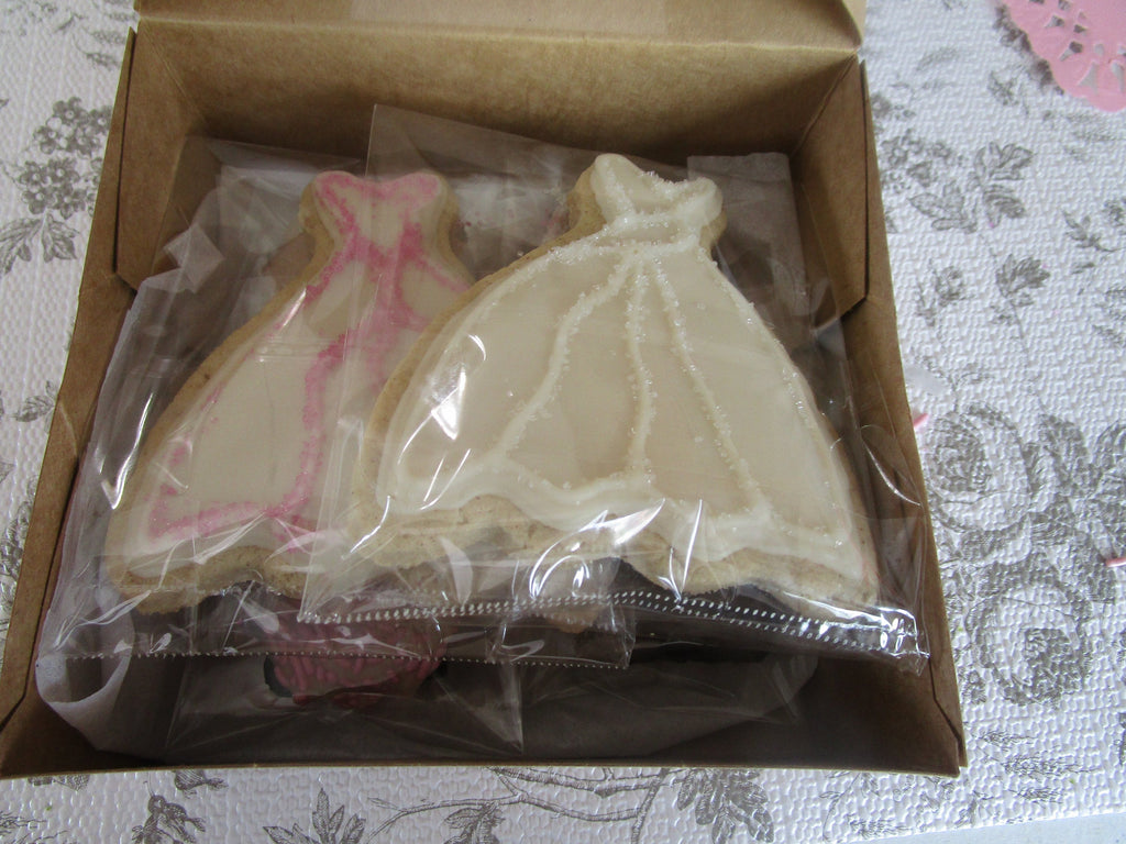 Wedding Dress Cookies, Gluten Free, Dairy Free, Egg Free, Nut free, custom, Soy free, Vegan, Bridal Favor, Shower Gift, Thank you, Sweet 16
