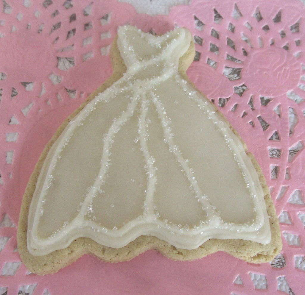 Wedding Dress Cookies, Gluten Free, Dairy Free, Egg Free, Nut free, custom, Soy free, Vegan, Bridal Favor, Shower Gift, Thank you, Sweet 16