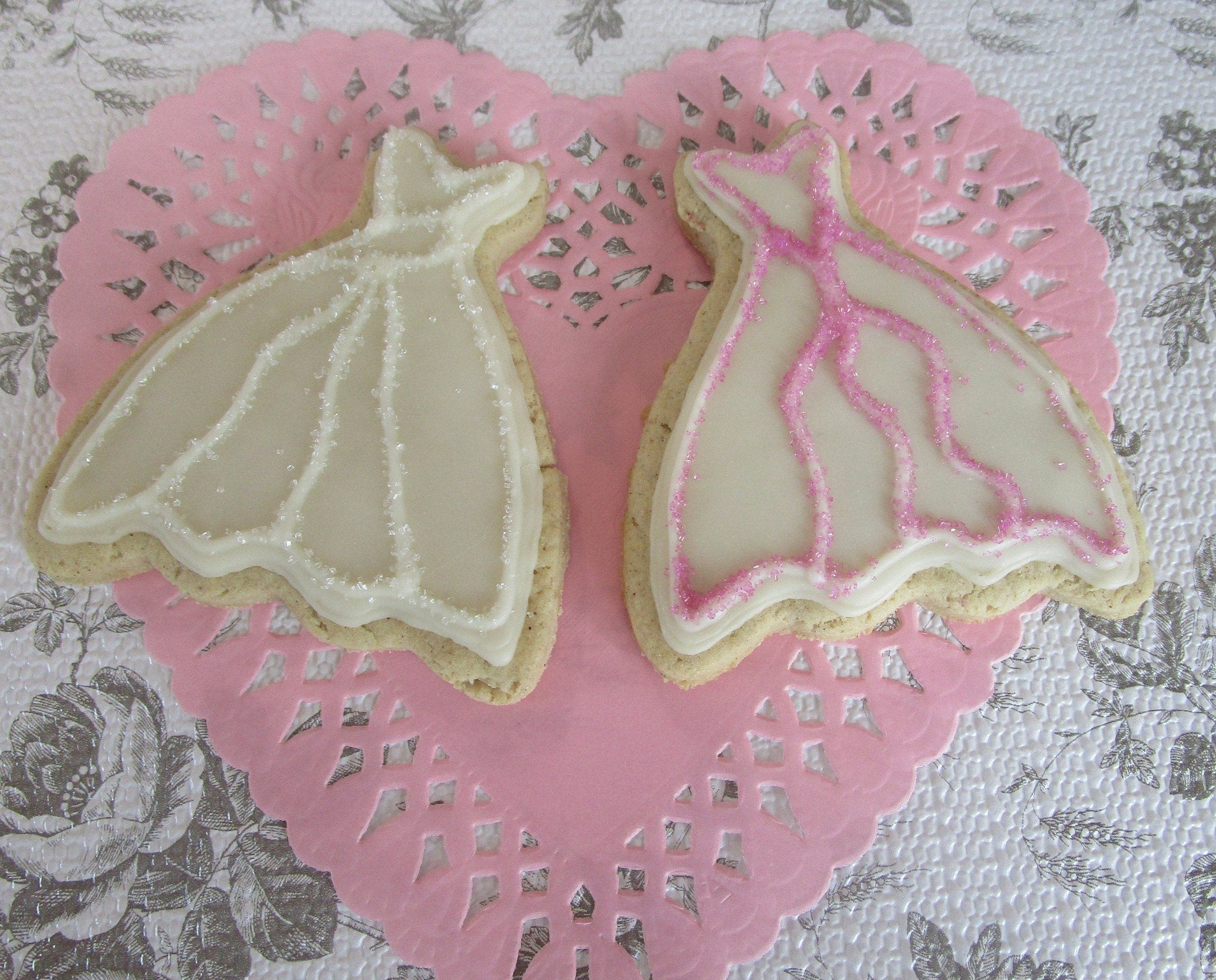 Wedding Dress Cookies, Gluten Free, Dairy Free, Egg Free, Nut free, custom, Soy free, Vegan, Bridal Favor, Shower Gift, Thank you, Sweet 16