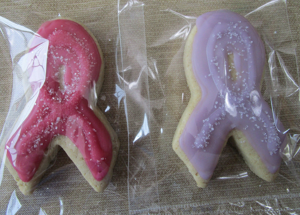 Gluten Free Sugar Cookies, Cancer Awareness Ribbon, Dairy Free, Egg Free, Vegan, Nut Free, Warrior Wellness Gift, Natural color, School Safe