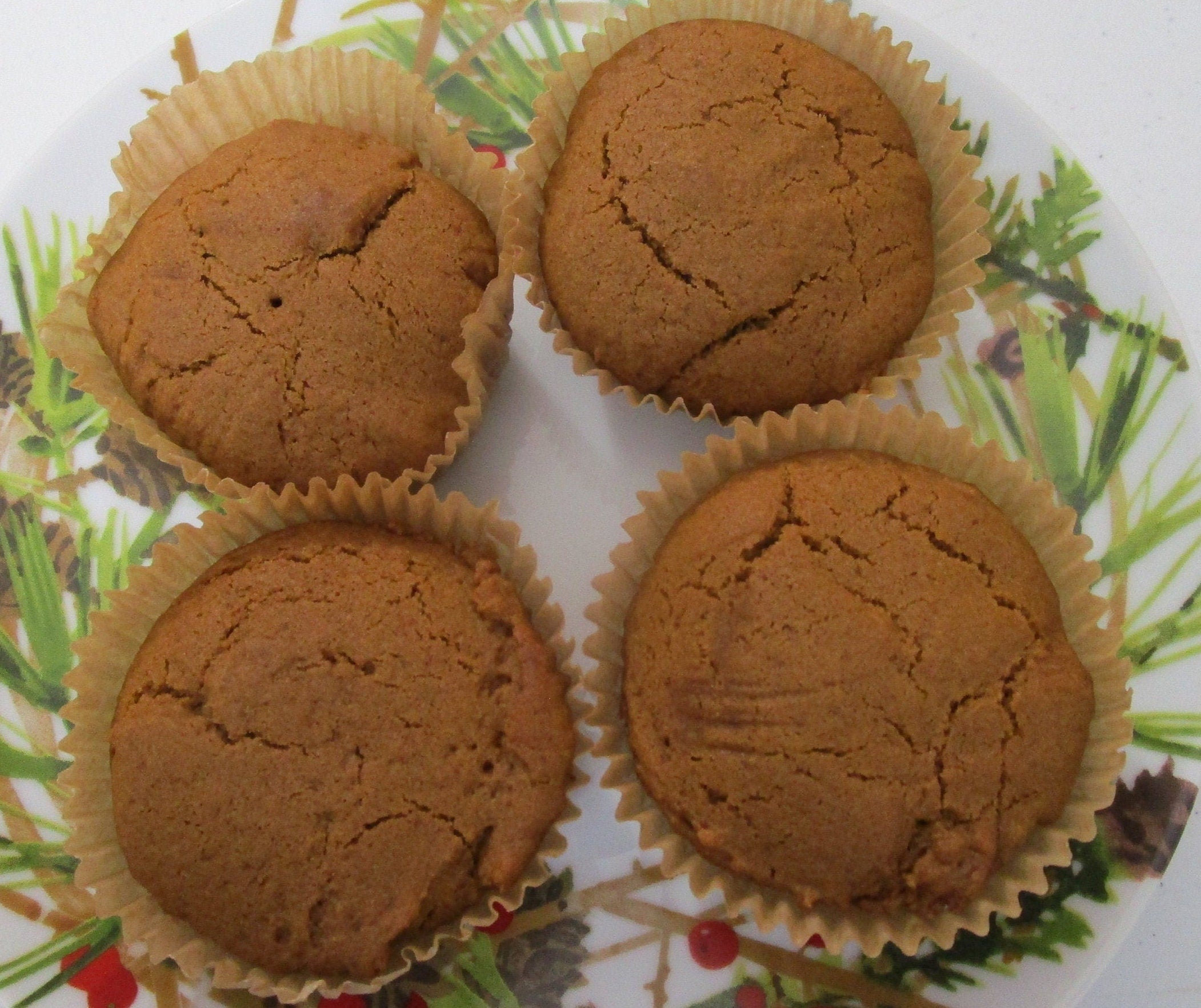 Gluten Free Gingerbread Muffins, Dairy Free, Vegan, Egg Free, Nut Free, Low Sugar, Christmas Gifts, Healthy Holiday Breakfast, Warm Spices