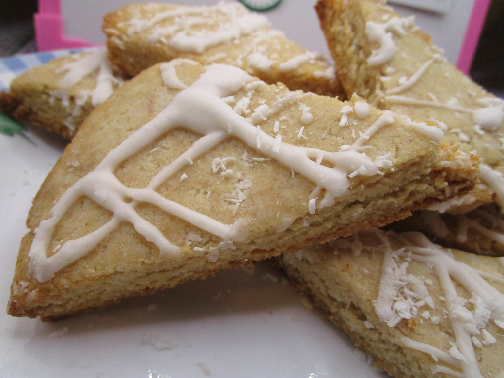 Keto Scone, Coconut Pineapple, Gluten Free, Sugar Free, Dairy Free, Egg Free, Erythritol Free, Vegan, Low Carb snack, Sugar Free, Grain Free