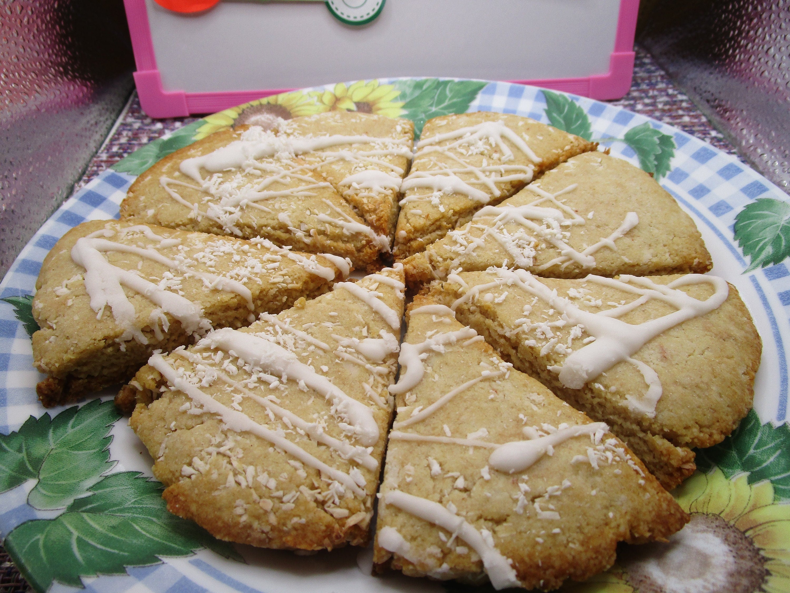 Keto Scone, Coconut Pineapple, Gluten Free, Sugar Free, Dairy Free, Egg Free, Erythritol Free, Vegan, Low Carb snack, Sugar Free, Grain Free