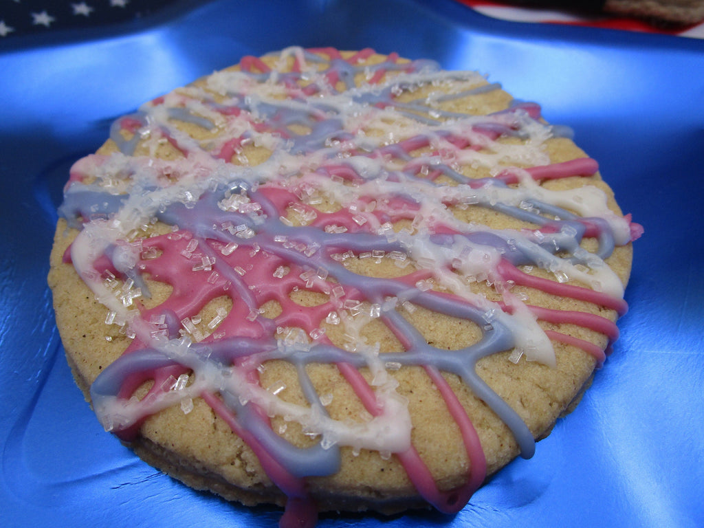 Jumbo Gluten Free Iced Sugar Cookies, Dairy Free, Vegan, Egg Free, Nut Free, Fun Party Favor, Red White Blue, Memorial Day, Birthday Gifts