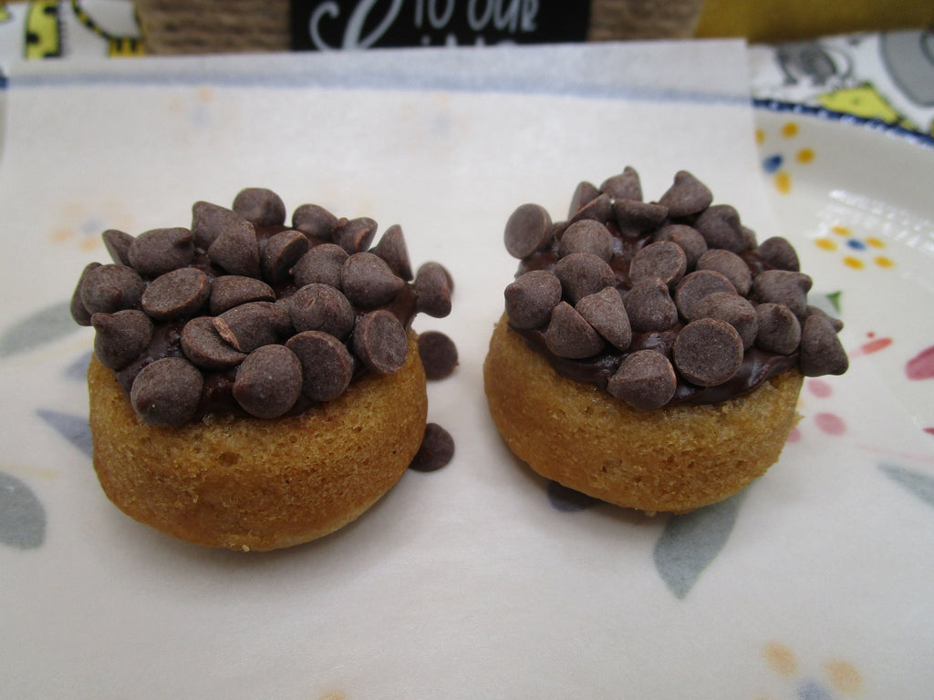 Mini Donut Rings, Gluten Free, Dairy Free, Egg Free, Chocolate Glazed, Chocolate Chip, Vegan, Nut Free, Dessert, Birthday, Memorial Day, BBQ