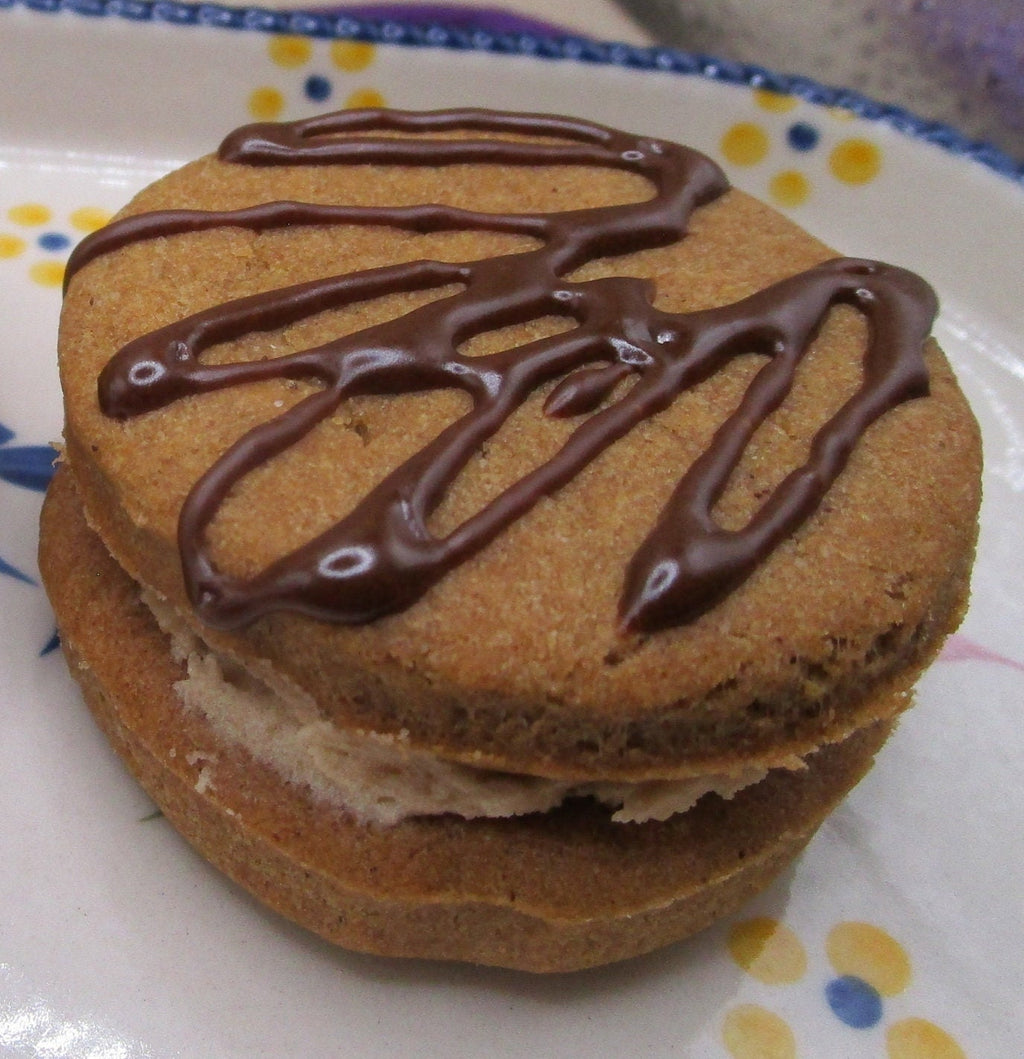 Gluten Free Maple Cream Cookie Sandwich, Dairy Free, Grain Free, Vegan, Nut Free, Chocolate Iced, Paleo Snacks, Coconut Sugar, Birthday Gift