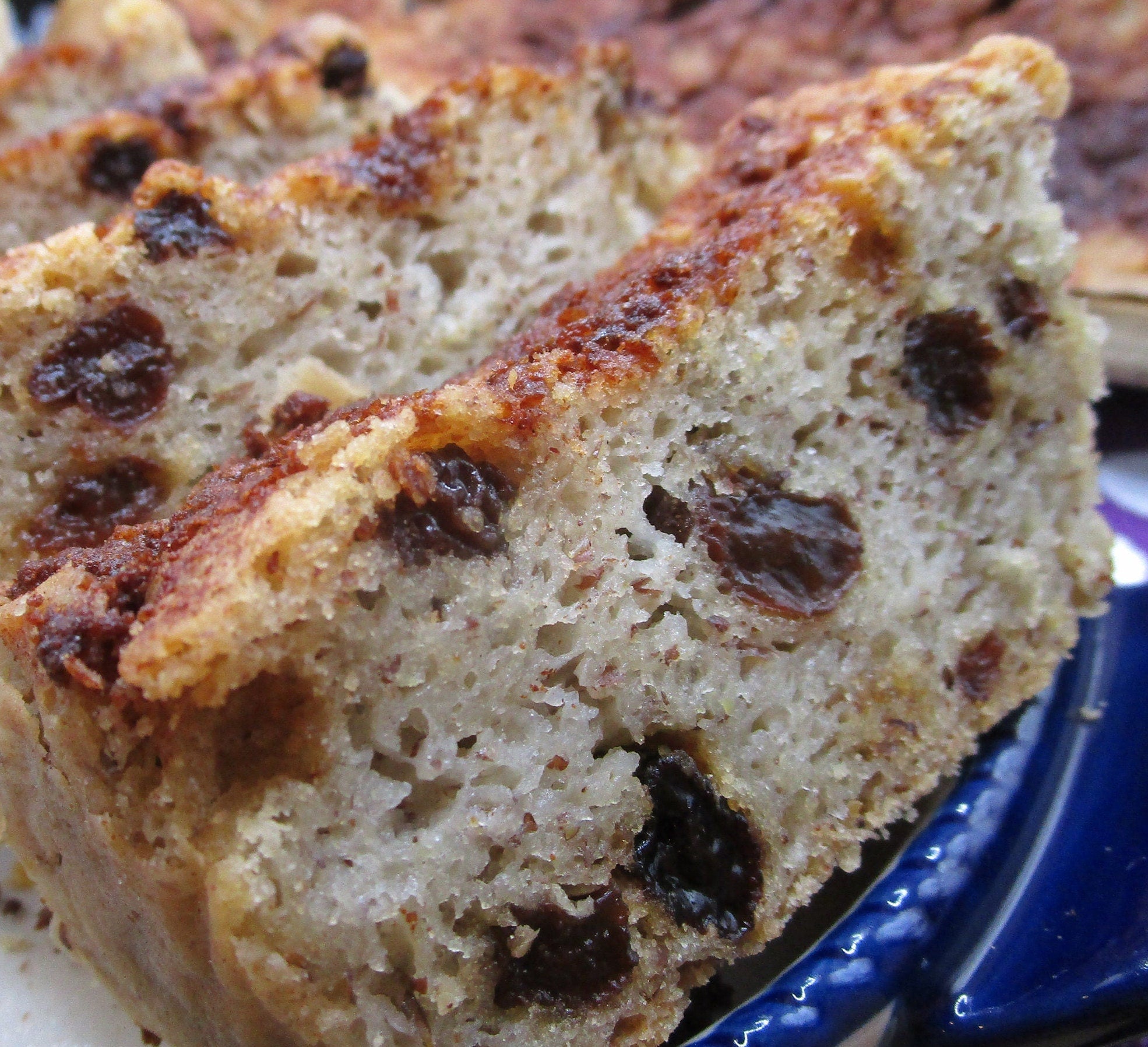 Organic Gluten Free Cinnamon Raisin Sweet Bread, Dairy Free, Vegan, Nut Free, Birthday Breakfast, Mother's Day Brunch, Low Fat, Low Calorie