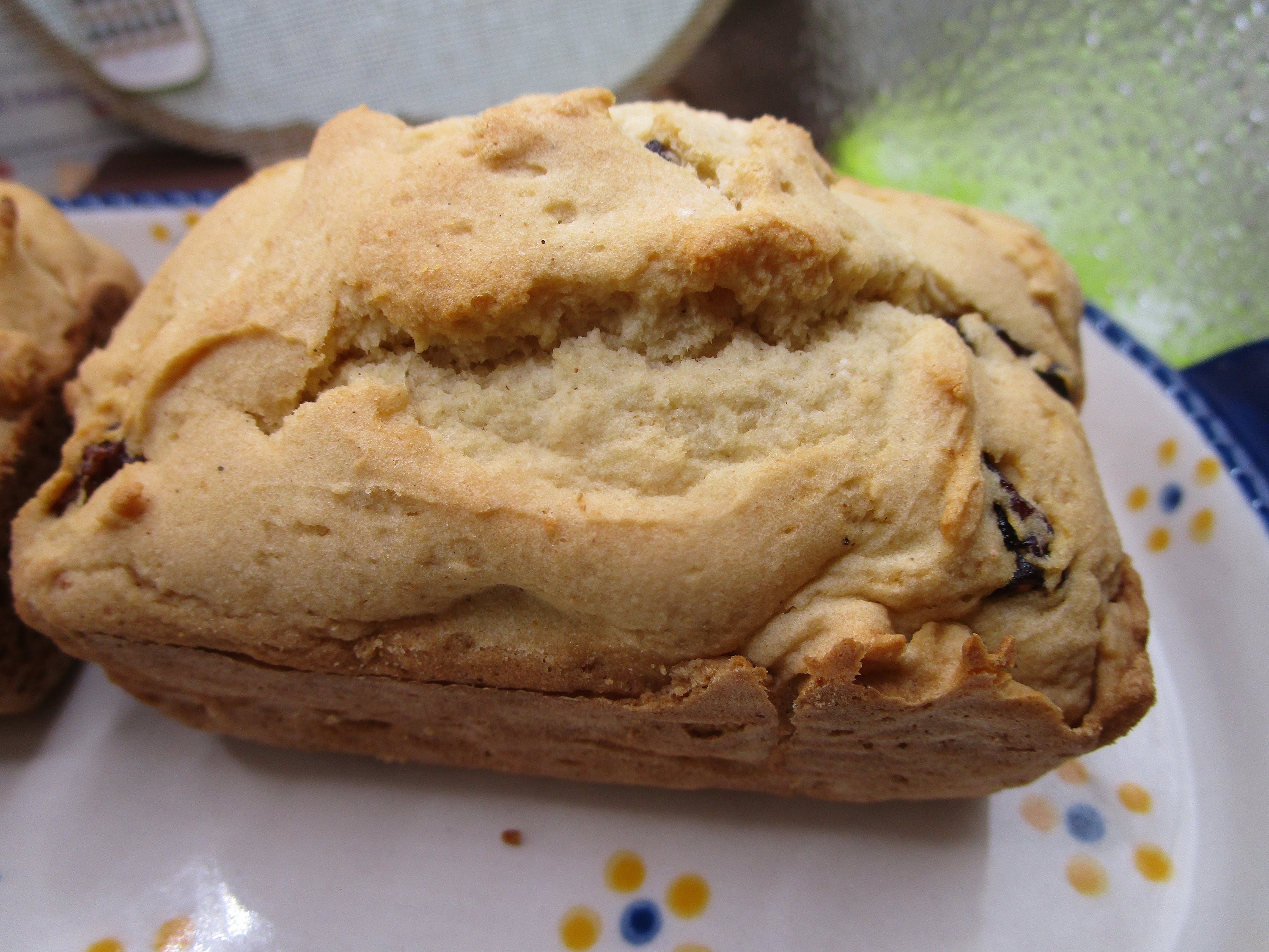 Sugar Free Biscuit Loaf, Gluten free, Dairy Free, Vegan, Erythritol Free, Low Calorie snack, Graduation Brunch, Cinnamon Raisin, Tea Party,