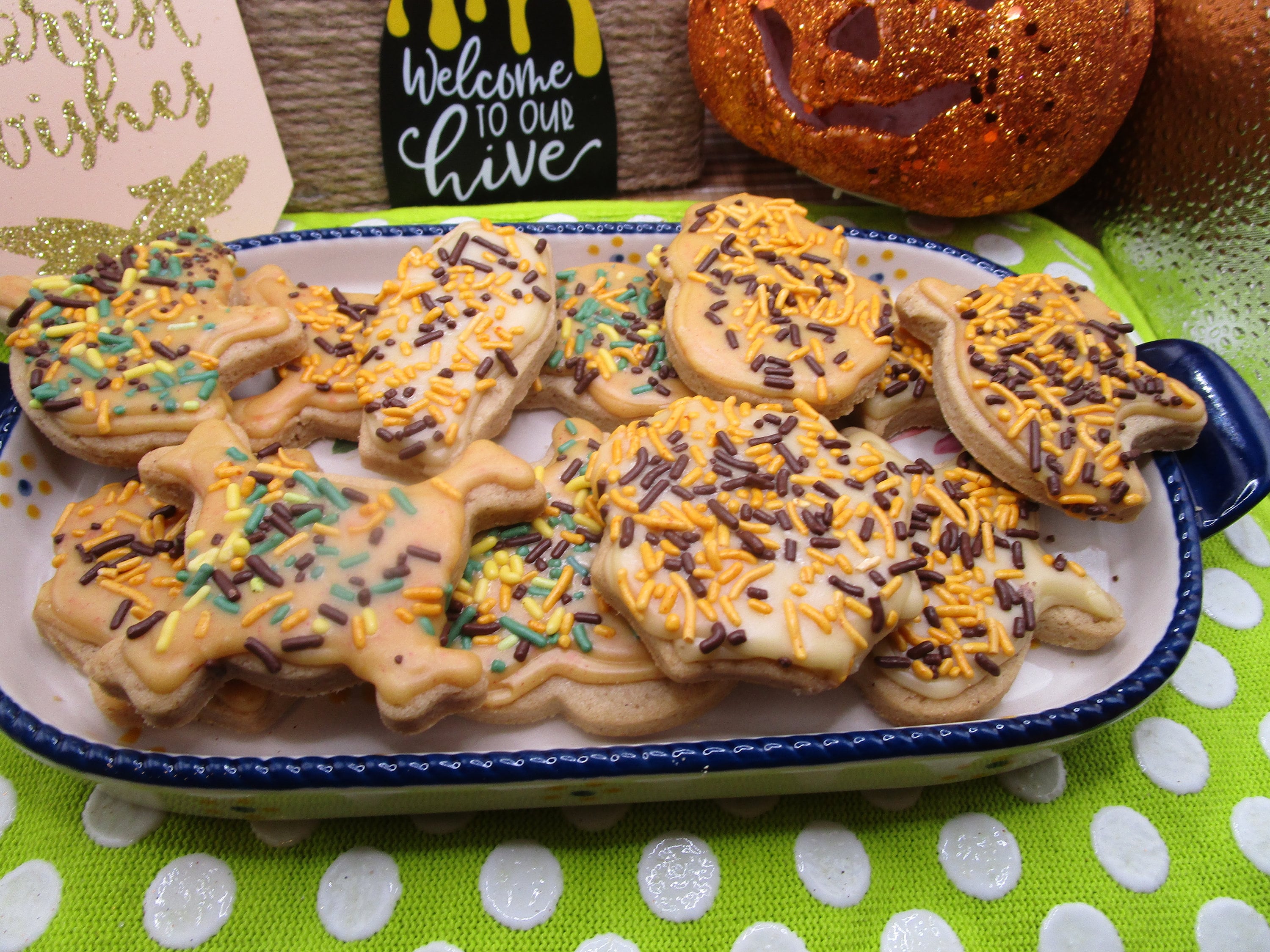 Halloween Sugar Cookies, Gluten Free, Egg Free, Dairy Free, Vegan, School Safe, Ghosts, Bats, Pumpkin, trick or treat, classroom parties,