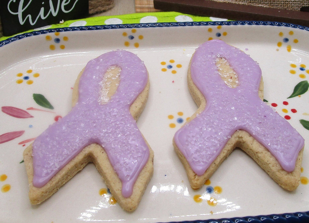 Gluten Free Cancer Awareness Ribbon Cookies, Dairy Free, Egg Free, Vegan, Nut Free, School Safe fundraisers, Hope Survivor Gifts, Autism