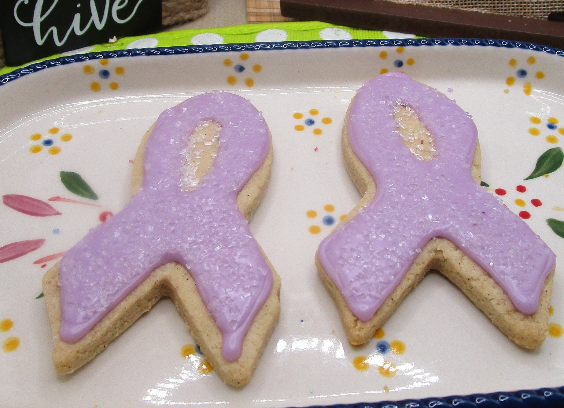 Gluten Free Cancer Awareness Ribbon Cookies, Dairy Free, Egg Free, Vegan, Nut Free, School Safe fundraisers, Hope Survivor Gifts, Autism