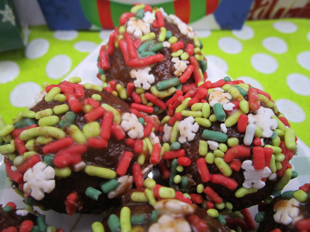 Gluten Free Munchkins, Dairy Free, Egg Free, Nut Free, Glazed, Donut Holes, Oat Free, School Safe Party, Christmas treats, Natural Sprinkles