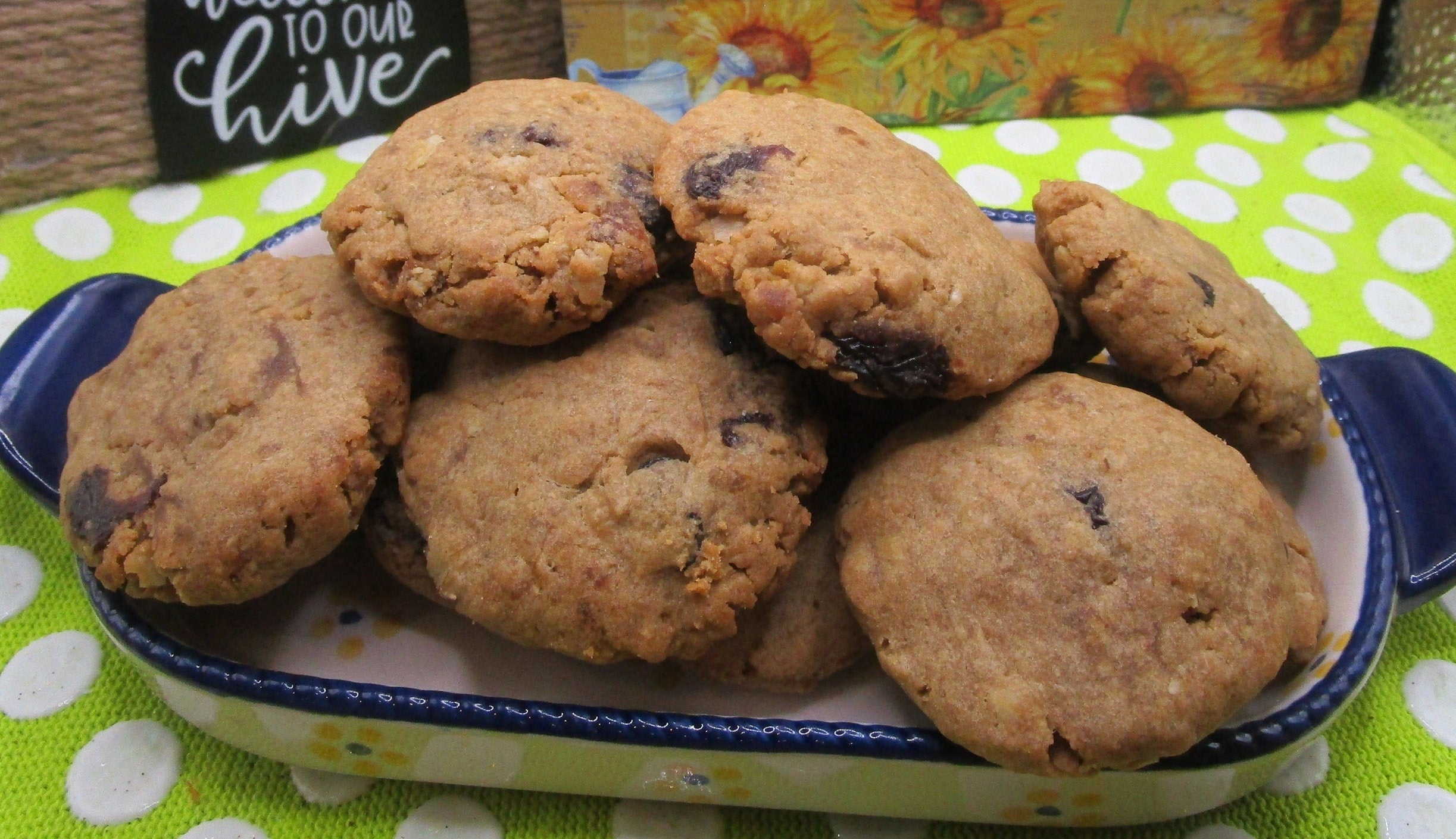 Gluten-Free Cinnamon Raisin Cookies, Vegan Protein Snack, Dairy Free, Nut Free, Portable Snacks, Fitness Gift, Low Sugar or Sugar Free