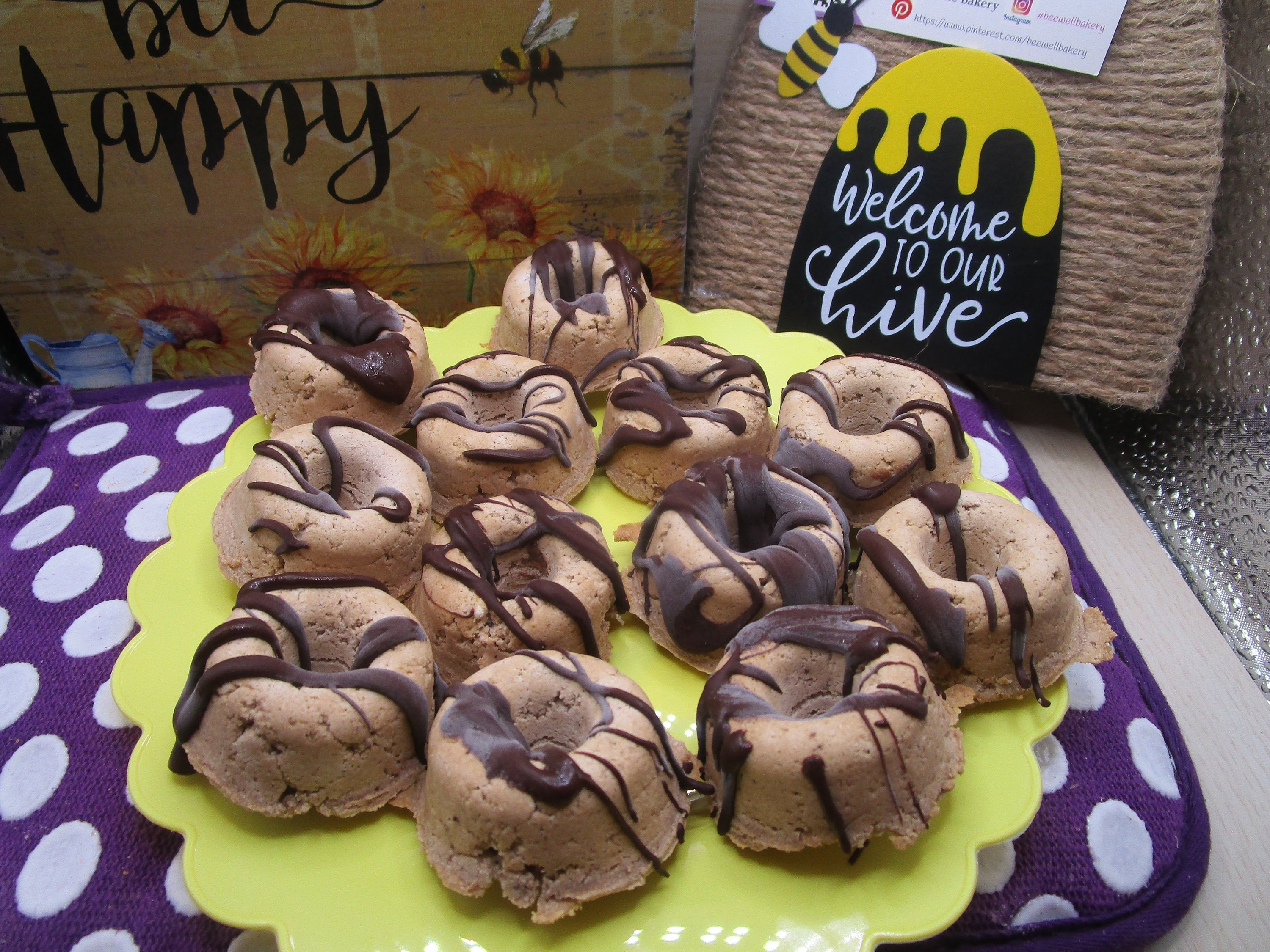 Keto Mini Mocha Chip Donut Rings, Sugar free, Grain Free, Gluten Free, Dairy Free, Vegan, High Protein, Low Carb snack, Valentine's Day Gift
