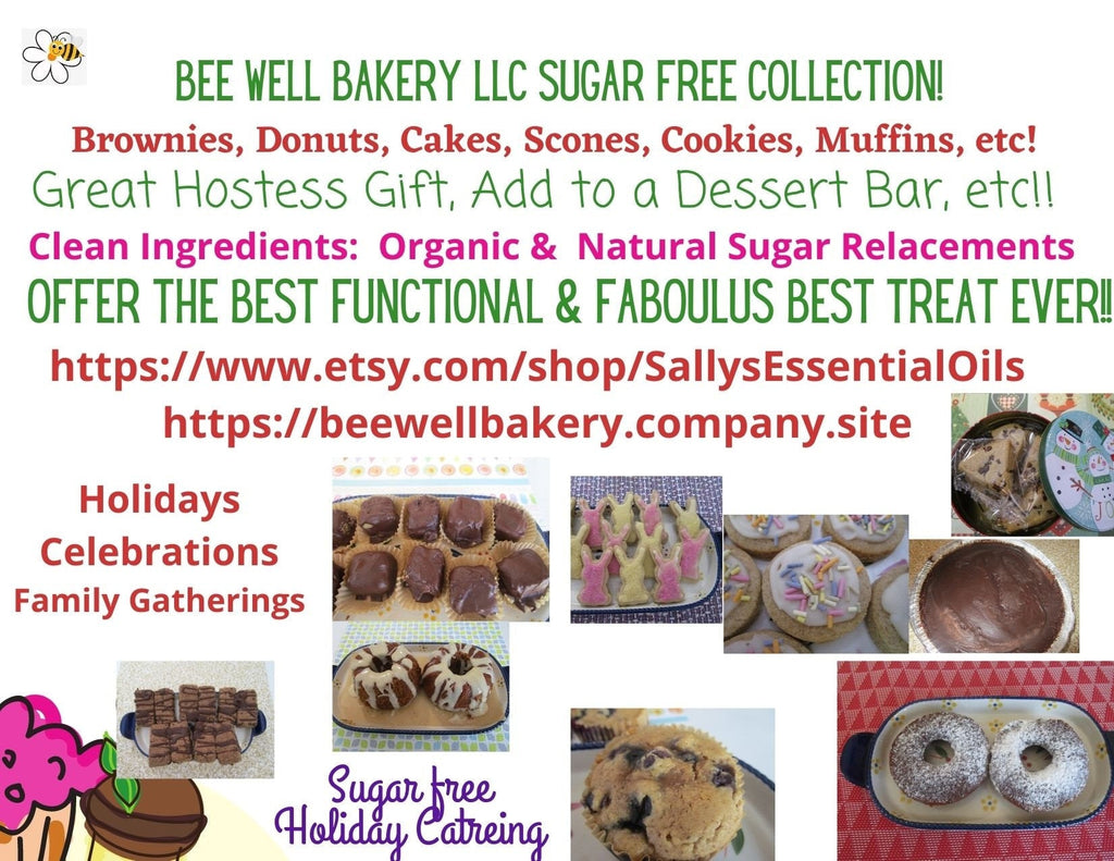 Sugar Free Sampler, Gluten Free, Dairy Free, Egg Free, Erythritol Free, Low calorie, Banana Bread, Red Velvet Cake, Carrot Cake, Brownie