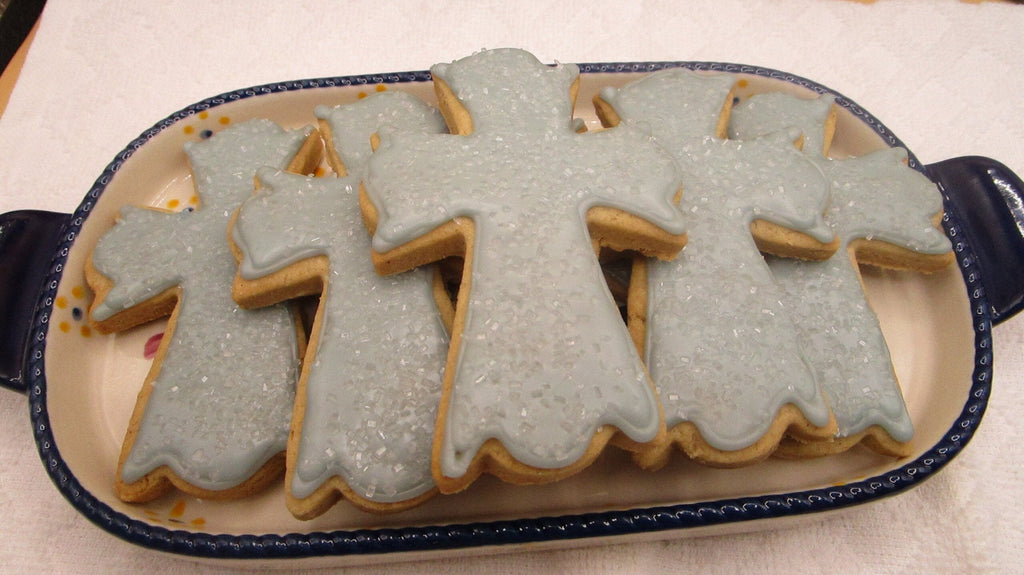 Cross Sugar Cookies, Gluten Free, Vegan, Egg Free, Dairy Free, Baptism, Communion, School Safe, Wedding, Party Favor, Blue, Pink, Nut Free