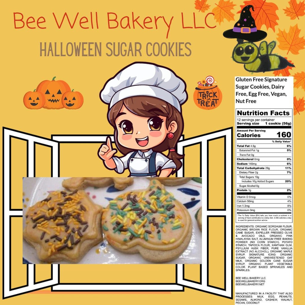 Halloween Sugar Cookies, Gluten Free, Egg Free, Dairy Free, Vegan, School Safe, Ghosts, Bats, Pumpkin, trick or treat, classroom parties,