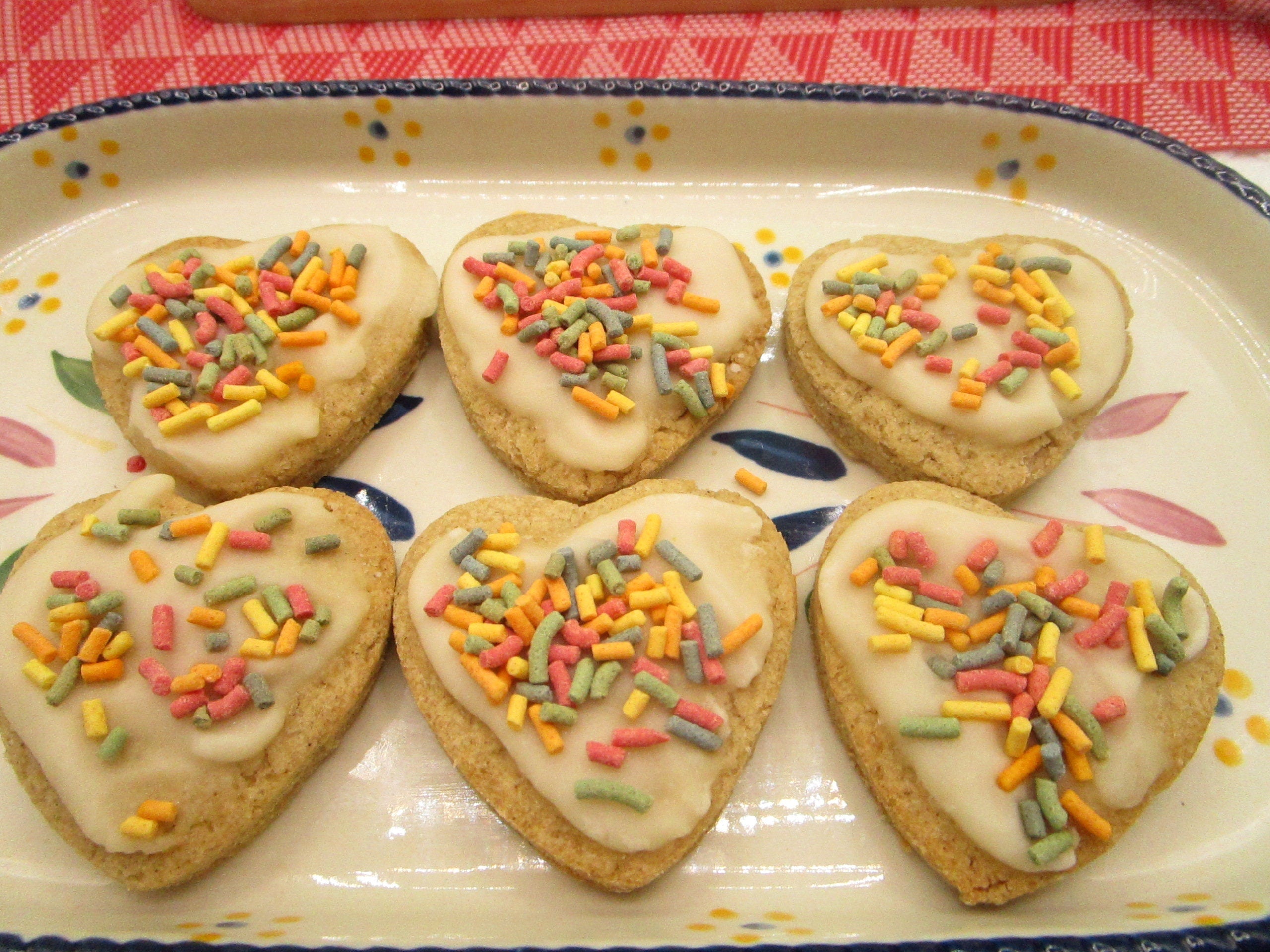 Sugar Free Cookies, Hearts, Gluten Free, Dairy Free, Vegan, Nut Free, Low Calorie, Wedding Dessert, Engagement, Love, Mother's Day Gifts