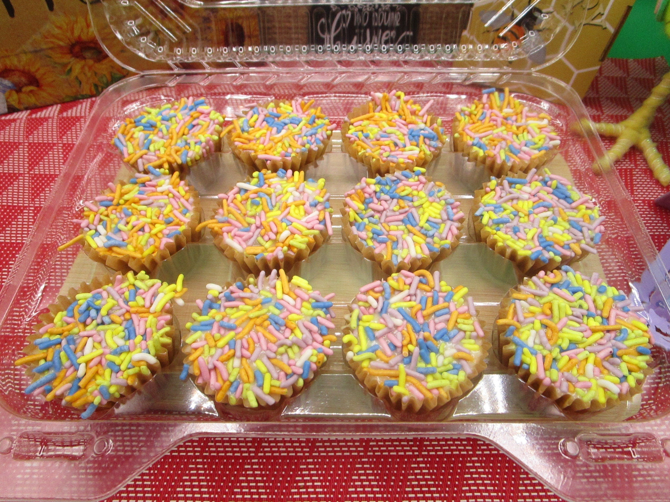 Mini Gluten Free Cupcakes, Peep marshmallow, Dairy Free, Vegan, Nut Free, Easter Snacks, School Safe, Natural Sprinkles, Chocolate Vanilla
