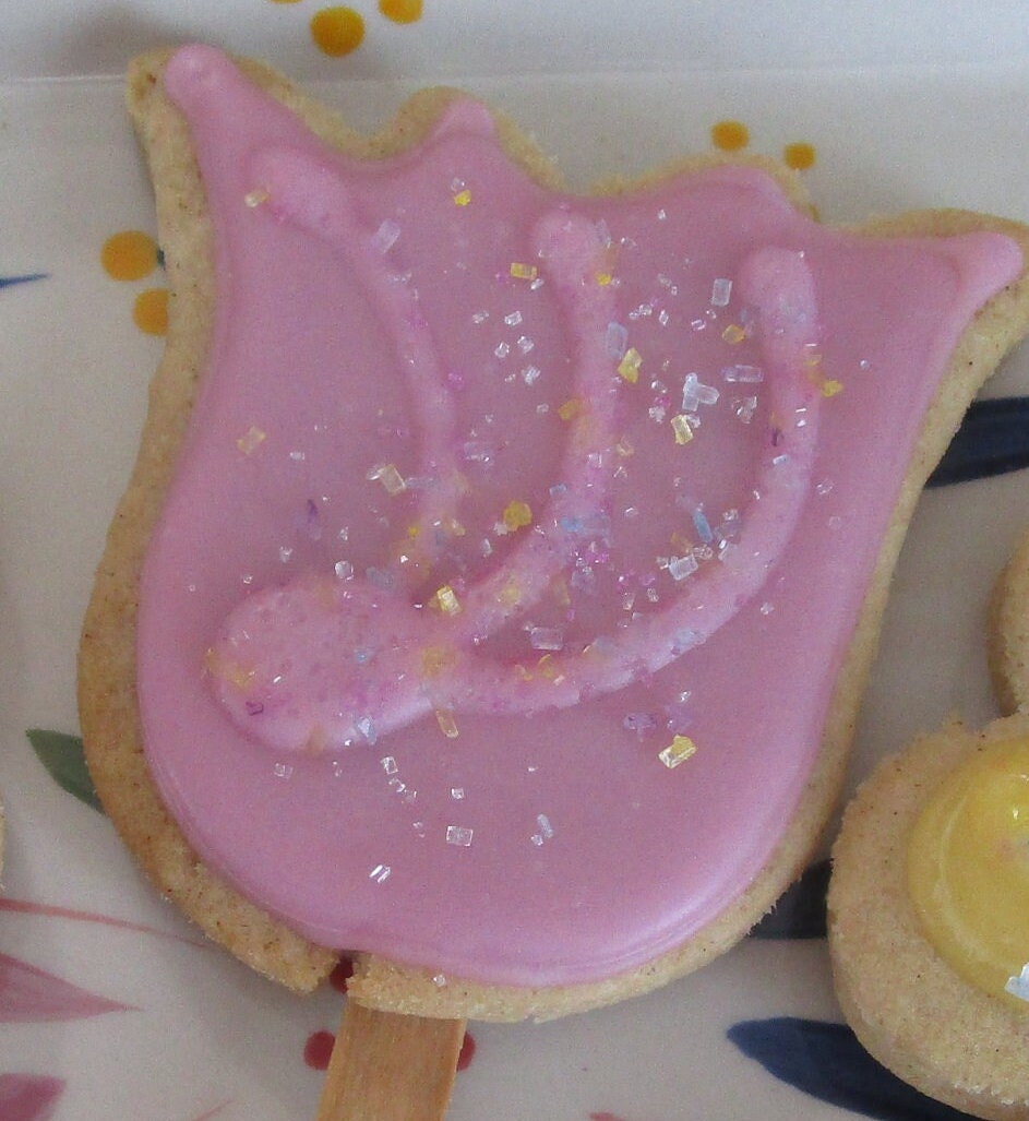 Gluten Free Sugar Cookies, Dairy Free, Egg Free, Vegan, Nut Free, Daisy, Tulip, Birthday Gift, Natural Colors, Party Favor, School Safe