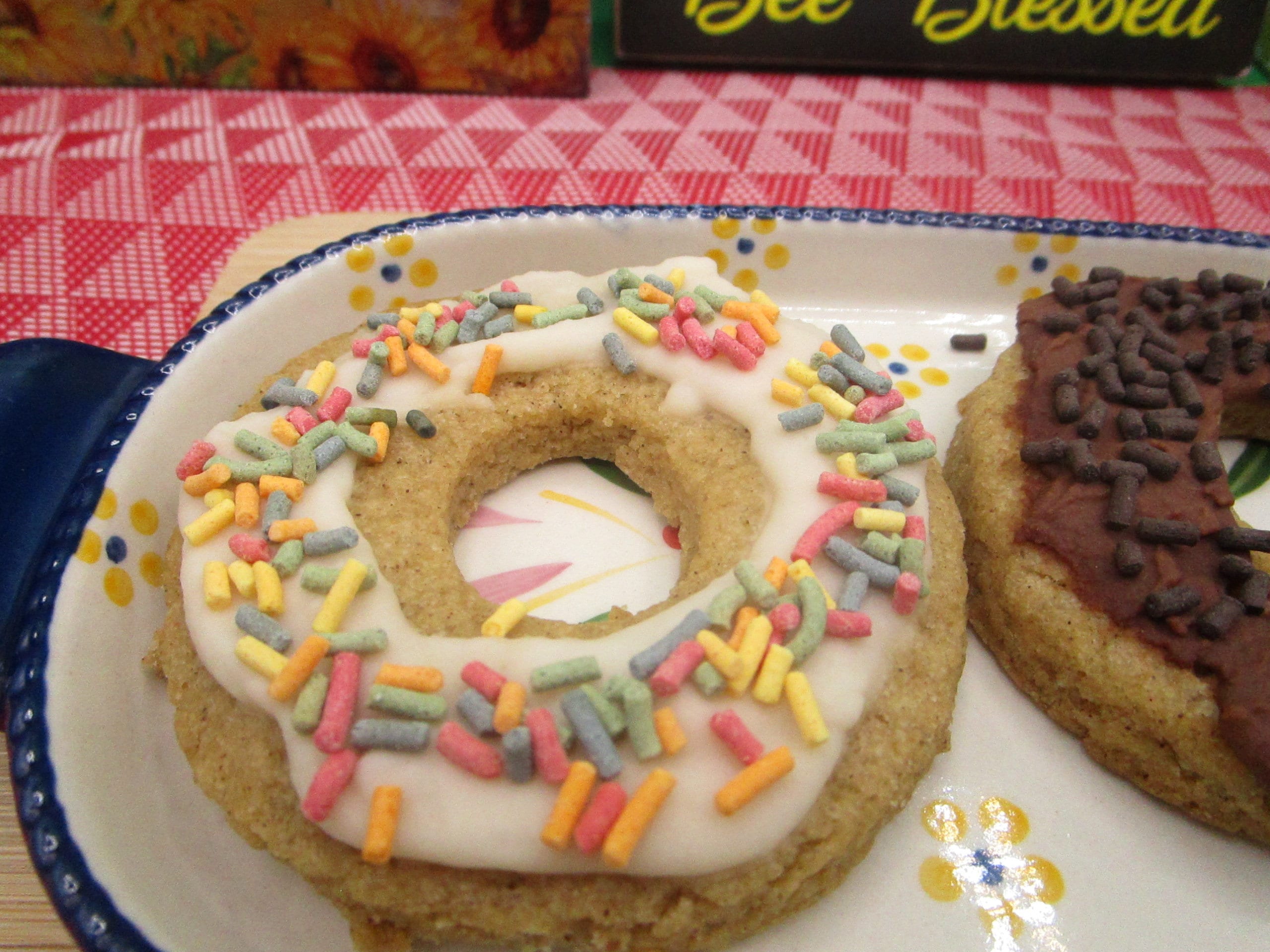 Sugar Free Cookies, Gluten Free, Dairy Free, Donut Theme, Vegan, Egg Free, Nut Free, Erythritol Free, Allergy friendly bakery, Party Favors